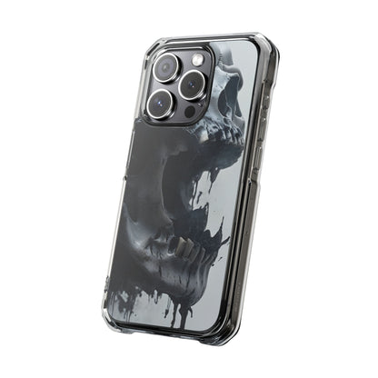 Unique Skull Design Magnetic Clear Impact Cases, Skull Phone Cases, Gothic Accessories, Halloween Gifts, Edgy Mobile Covers