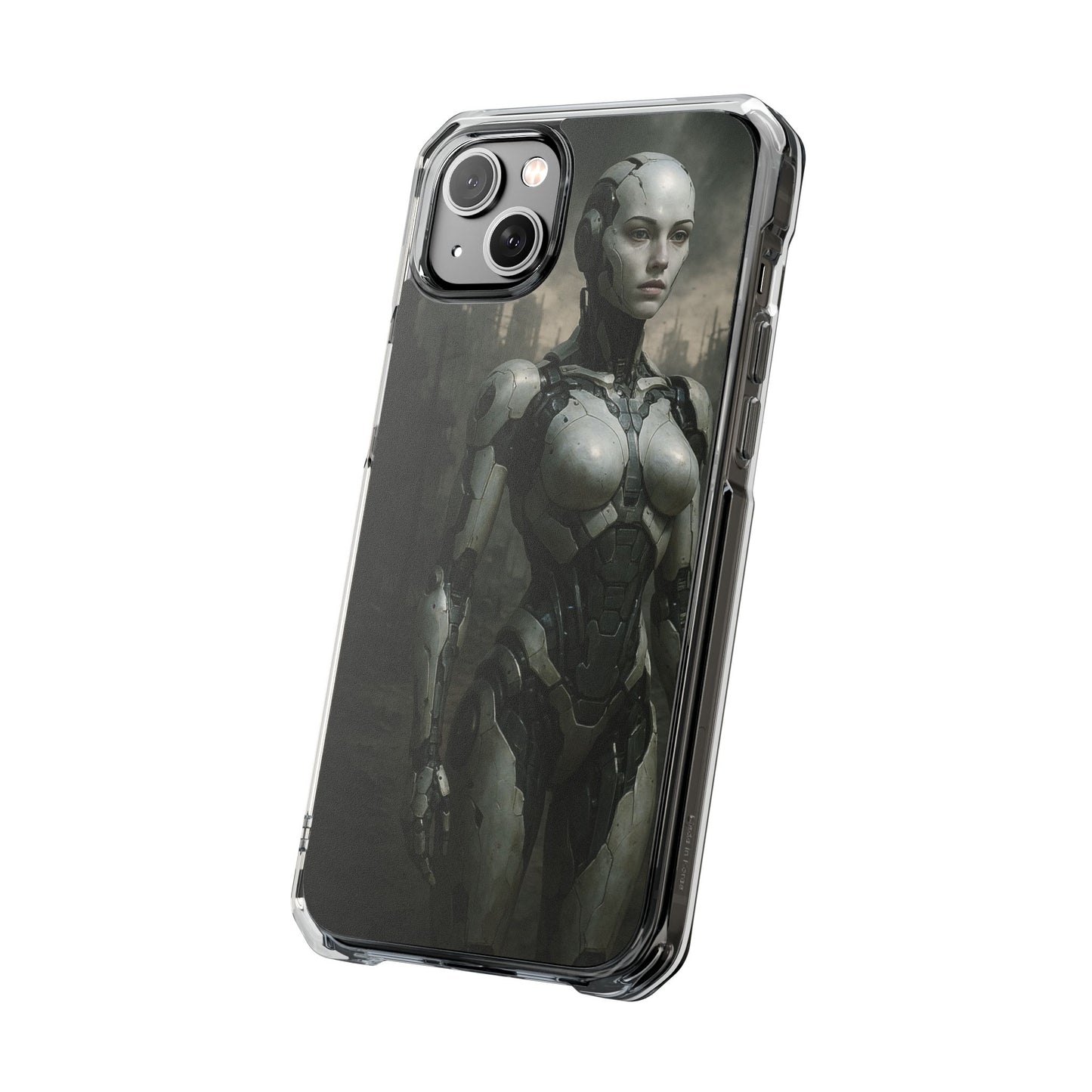 Futuristic Phone Case, Clear Impact Case with Sci-Fi Design, Smartphone Protection, Cyberpunk Aesthetic, Gift for Tech Lovers