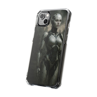 Futuristic Phone Case, Clear Impact Case with Sci-Fi Design, Smartphone Protection, Cyberpunk Aesthetic, Gift for Tech Lovers