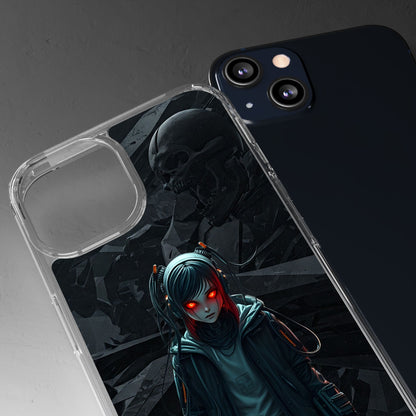 Futuristic Clear Phone Case with Cyberpunk Design - Edgy and Stylish