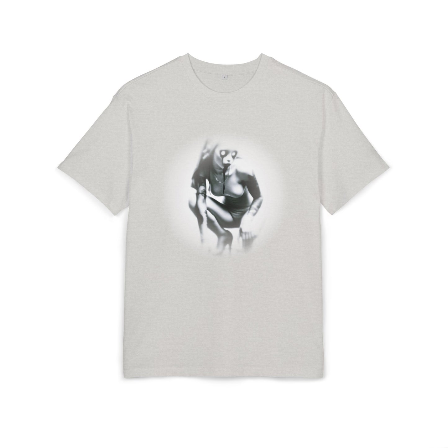 Stylish Unisex Heavy Oversize Tee with Artistic Graphic - Horror Design