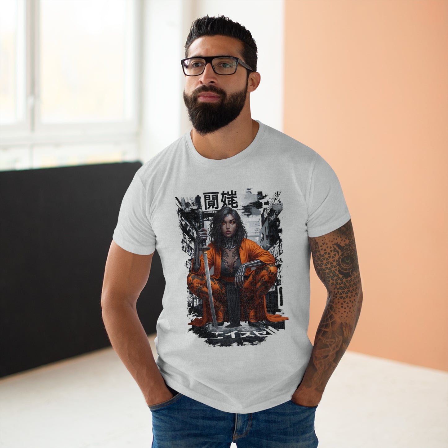 Urban Samurai Unisex T-shirt, Graphic Tee for Anime Fans, Streetwear Fashion, Unique Gift for Birthdays, Casual Wear