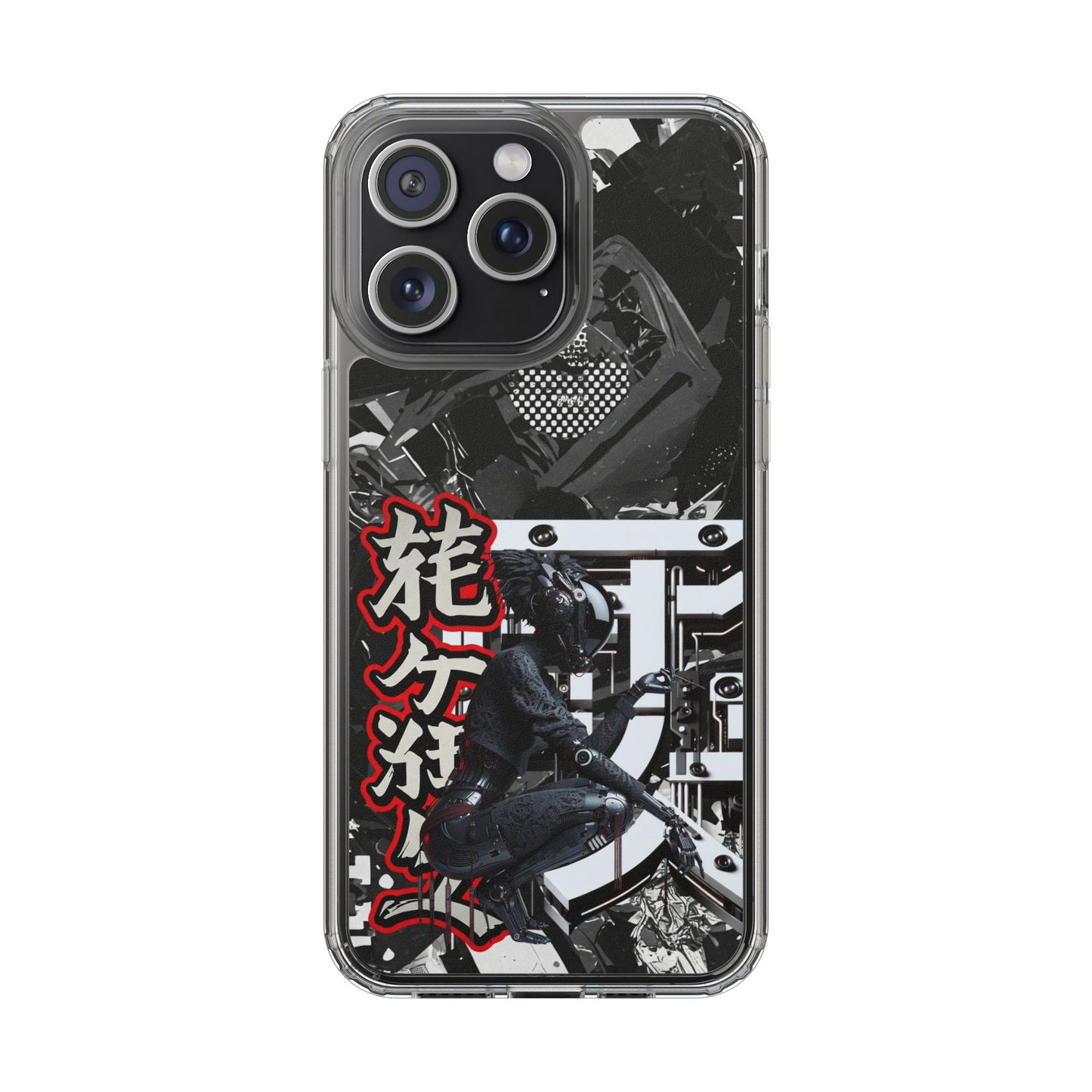 Clear Phone Case with Stylish Graphic Design for Tech Enthusiasts