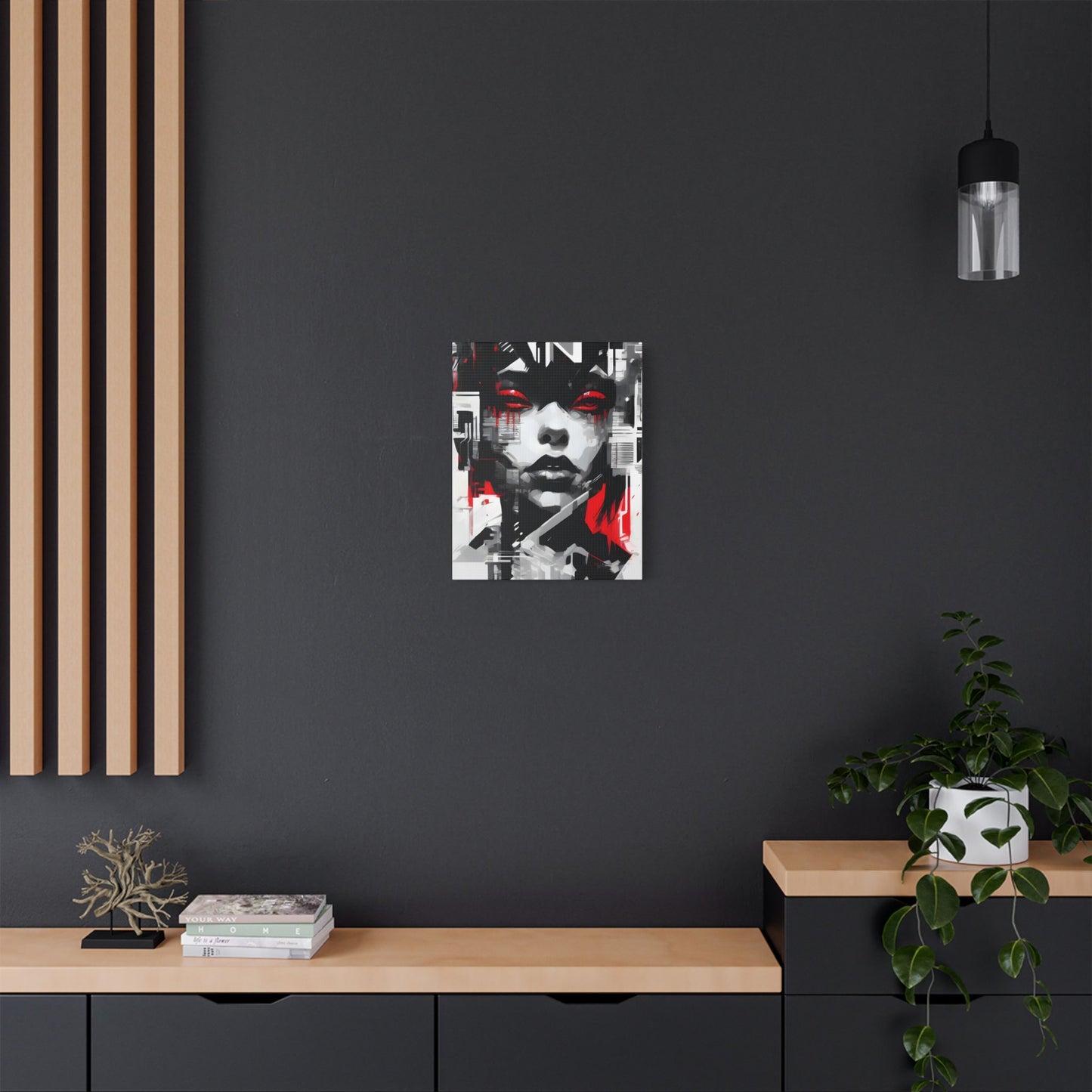 Stretched Canvas Art, Edgy Wall Decor, Modern Home Interior, Statement Piece, Unique Artwork for Living Room, Gift Idea