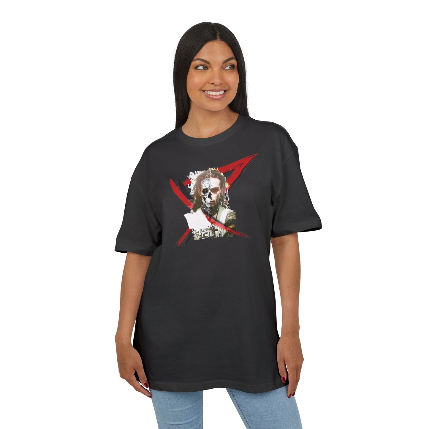 Unisex Heavy Oversize Tee with Artistic Design, Casual T-Shirt, Graphic Tee for Art Lovers, Gift for Creative Friends, Trendy Streetwear