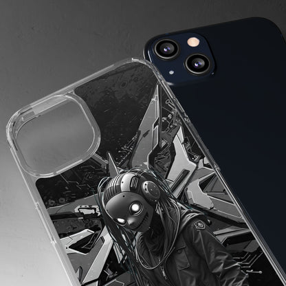Anime-Inspired Clear Phone Case - Edgy Streetwear Style