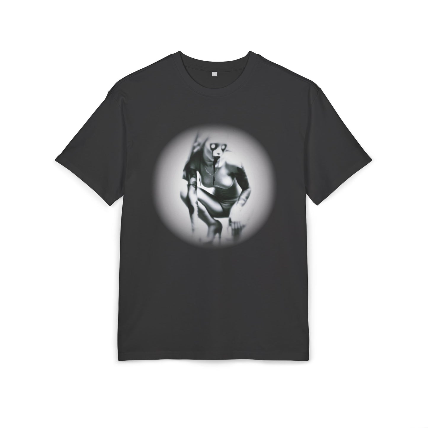 Stylish Unisex Heavy Oversize Tee with Artistic Graphic - Horror Design