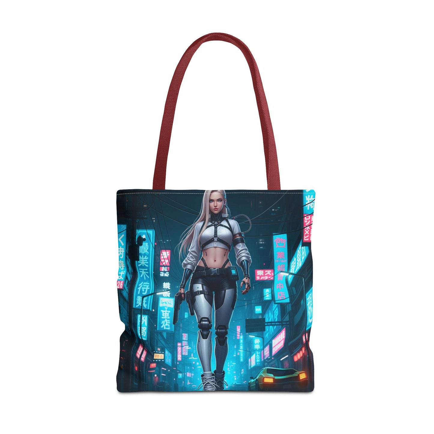 Futuristic Cyberpunk Tote Bag | Stylish Grocery Shopper, Fashion Accessory, Gift for Tech Lovers, Eco-Friendly Tote