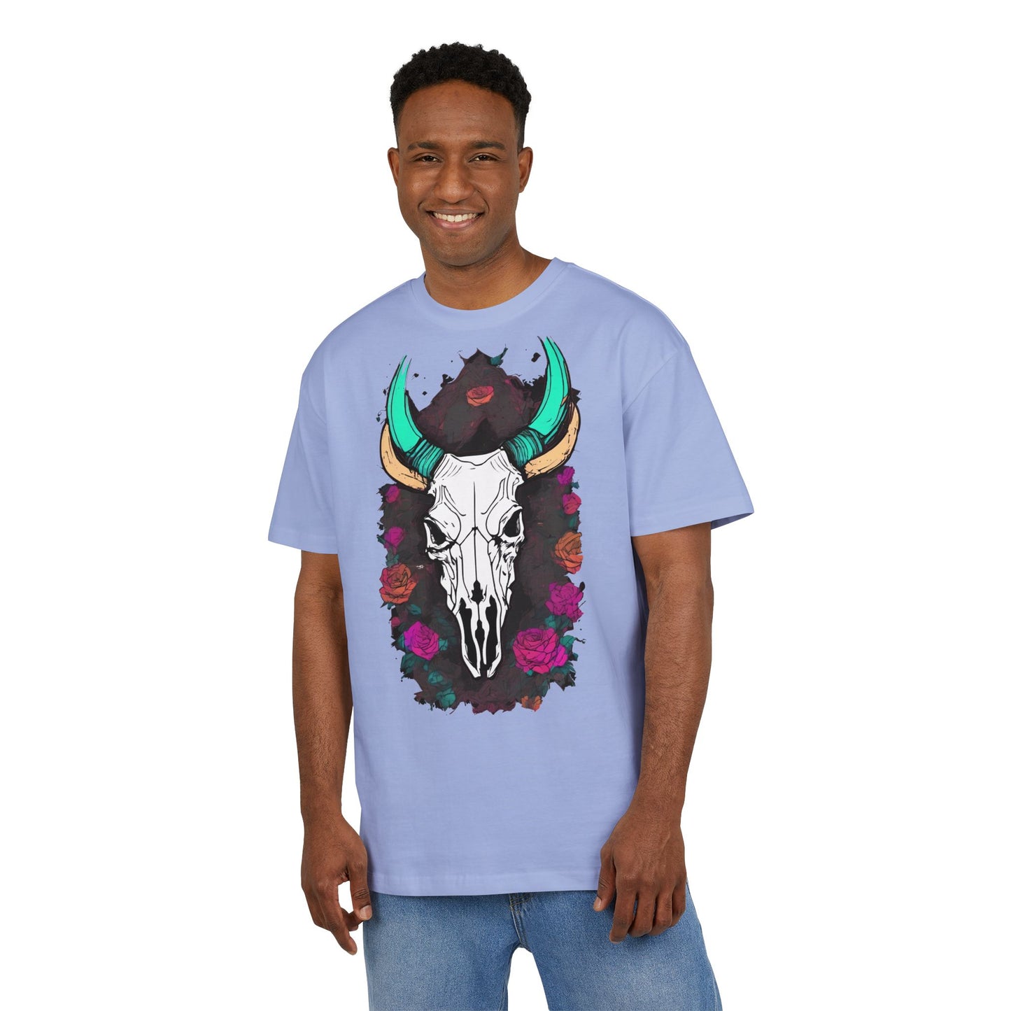 Bohemian Skull Graphic Tee, Unisex Heavy Oversize Tee, Cool Graphic T-Shirt, Festival Fashion, Casual Wear, Unique Gift Idea