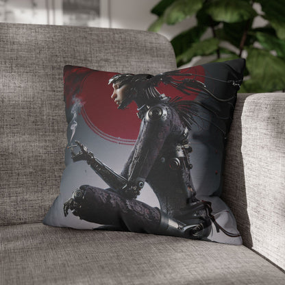 Futuristic Robot Love Pillowcase, Cyberpunk Decor, Gift for Tech Lovers, Modern Home Accent, Unique Housewarming Present