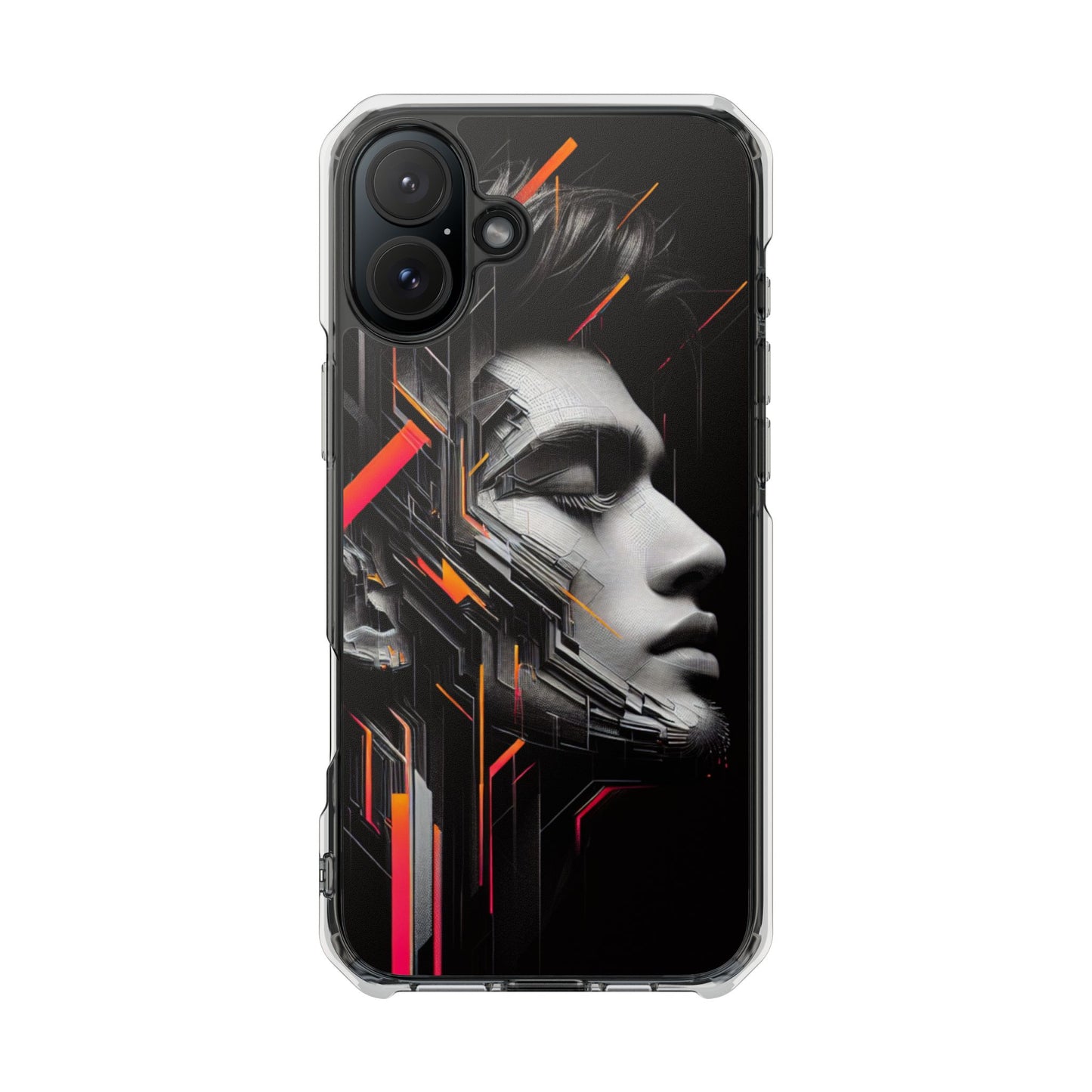 Magnetic Clear Impact Cases with Abstract Graphic, Stylish Phone Protection, Modern Gift for Tech Lovers, Unique Case