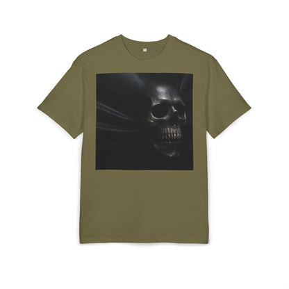Skull Graphic Oversized Tee - Unisex Heavy Tee for Casual Wear, Street Style, Halloween Attire, Gift for Friends, Unique Art Tee