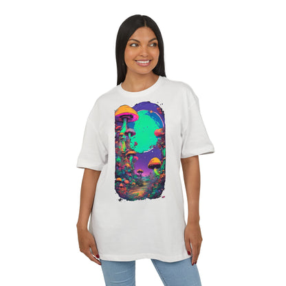 Psychedelic Mushroom Oversize Tee, Unisex Heavyweight Shirt, Bohemian Fashion, Festival Wear, Nature Lover Gift