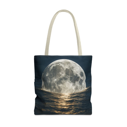 Moonlit Ocean Tote Bag - Night Sky, Beach, Stylish, Eco-Friendly, Great Gift for Friends, Perfect for Travel, Shopping