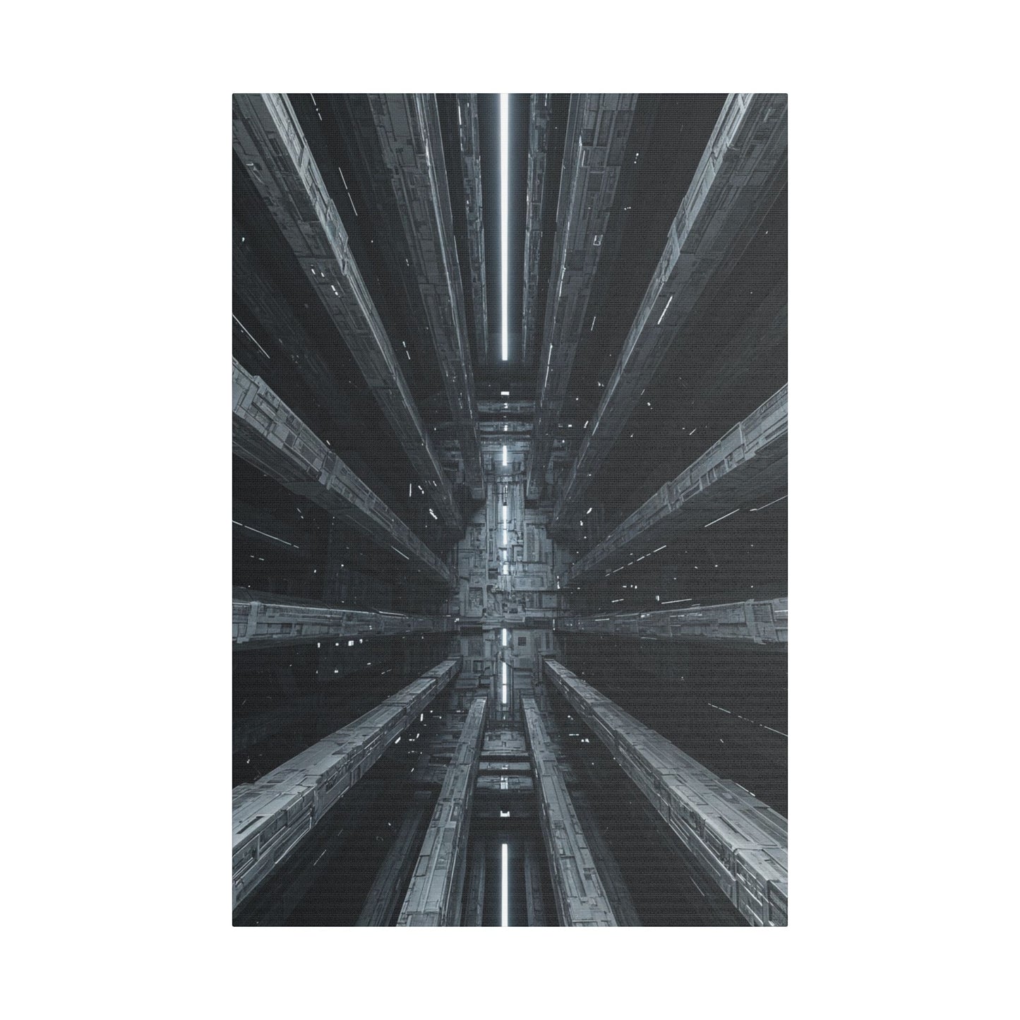Futuristic Stretched Canvas Art, Modern Wall Decor, Sci-Fi Artwork, Perfect for Home or Office, Unique Gift Idea, Abstract Design