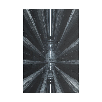 Futuristic Stretched Canvas Art, Modern Wall Decor, Sci-Fi Artwork, Perfect for Home or Office, Unique Gift Idea, Abstract Design