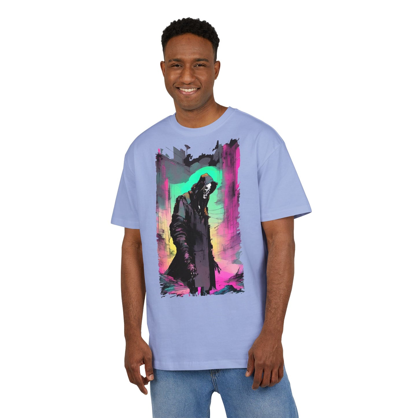 Vibrant Oversize Graphic Tee, Unisex Heavy Tee, Streetwear, Casual Wear, Unique Art Shirt, Gift for Him/Her/Friends