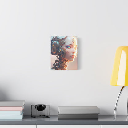 Satin Canvas Art Print, Modern Home Decor, Robot Artwork, Tech-Inspired Wall Art, Unique Gift for Tech Lovers
