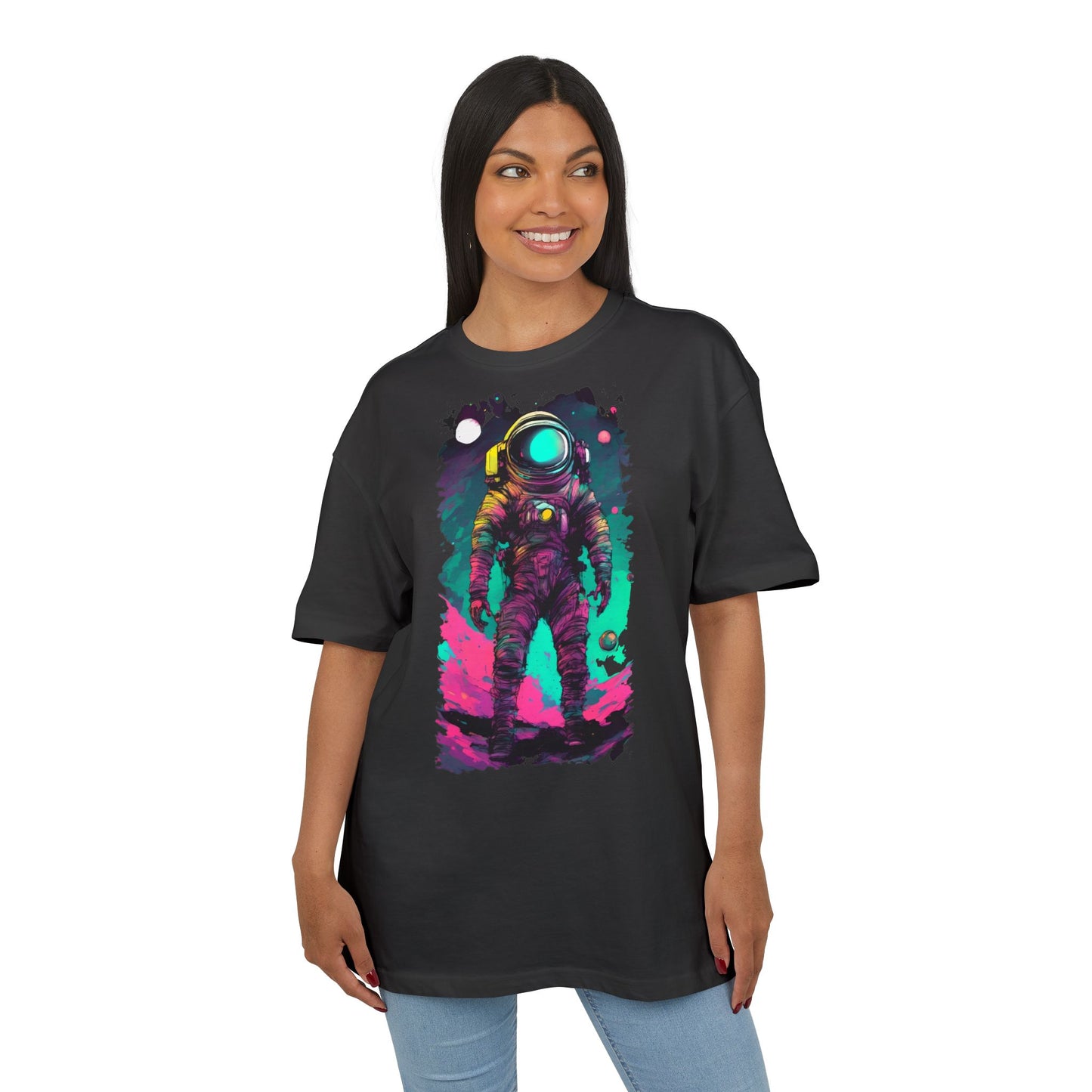 Cosmic Astronaut Tee, Unisex Oversize Tee, Space Graphic Shirt, Retro Astronaut T-Shirt, Gift for Space Lovers, Unique Graphic Tee