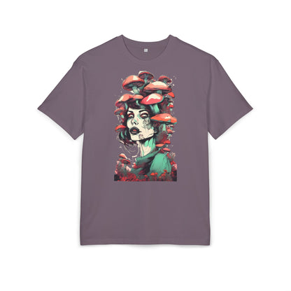 Mushroom Woman Oversized Tee, Bohemian Graphic T-Shirt, Unique Art Tee, Festival Wear, Streetwear Style Top