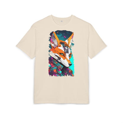 Futuristic Fox Design Unisex Oversize Tee, Graphic Tee, Cool T-Shirt, Unique Gift, Casual Wear