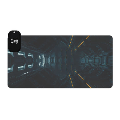 LED Gaming Mouse Pad with Wireless Charging, RGB Desk Accessory for Gamers, Stylish Home Office Decor, Perfect Gift for Tech Lovers