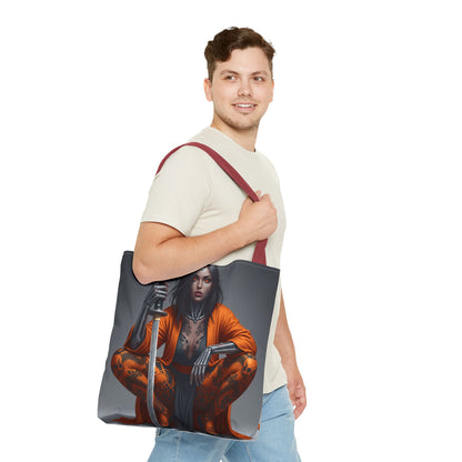 Fierce Samurai Tote Bag | Stylish AOP Bag for Anime Lovers | Perfect for Everyday, Shopping, or Gifts | Unique and Bold Design