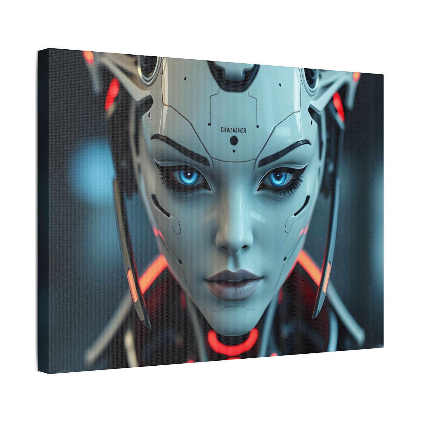 Futuristic Canvas Art Print, Digital Wall Decor, Modern Home Art, Unique Gift for Tech Lovers, Robotic Aesthetic