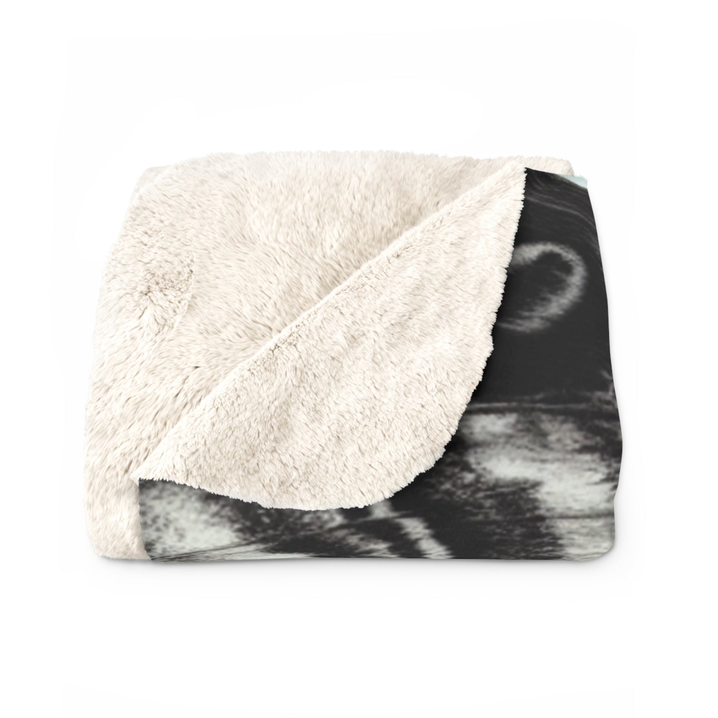 Sherpa Fleece Blanket with Moth Skull Design