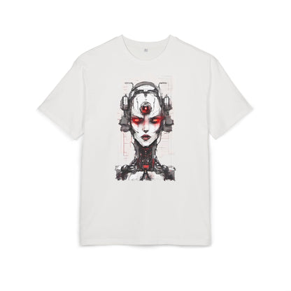 Futuristic Graphic Tee, Cyberpunk Oversized T-Shirt, Unisex Retro Style, Streetwear Top, Gift for Tech Lovers, Summer Casual Wear