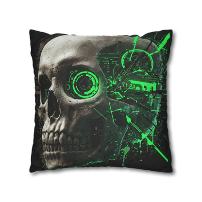 Futuristic Skull Pillowcase - Edgy Home Decor, Gothic Accessories, Cyberpunk Living Room, Halloween Decorations, Unique Gift Idea