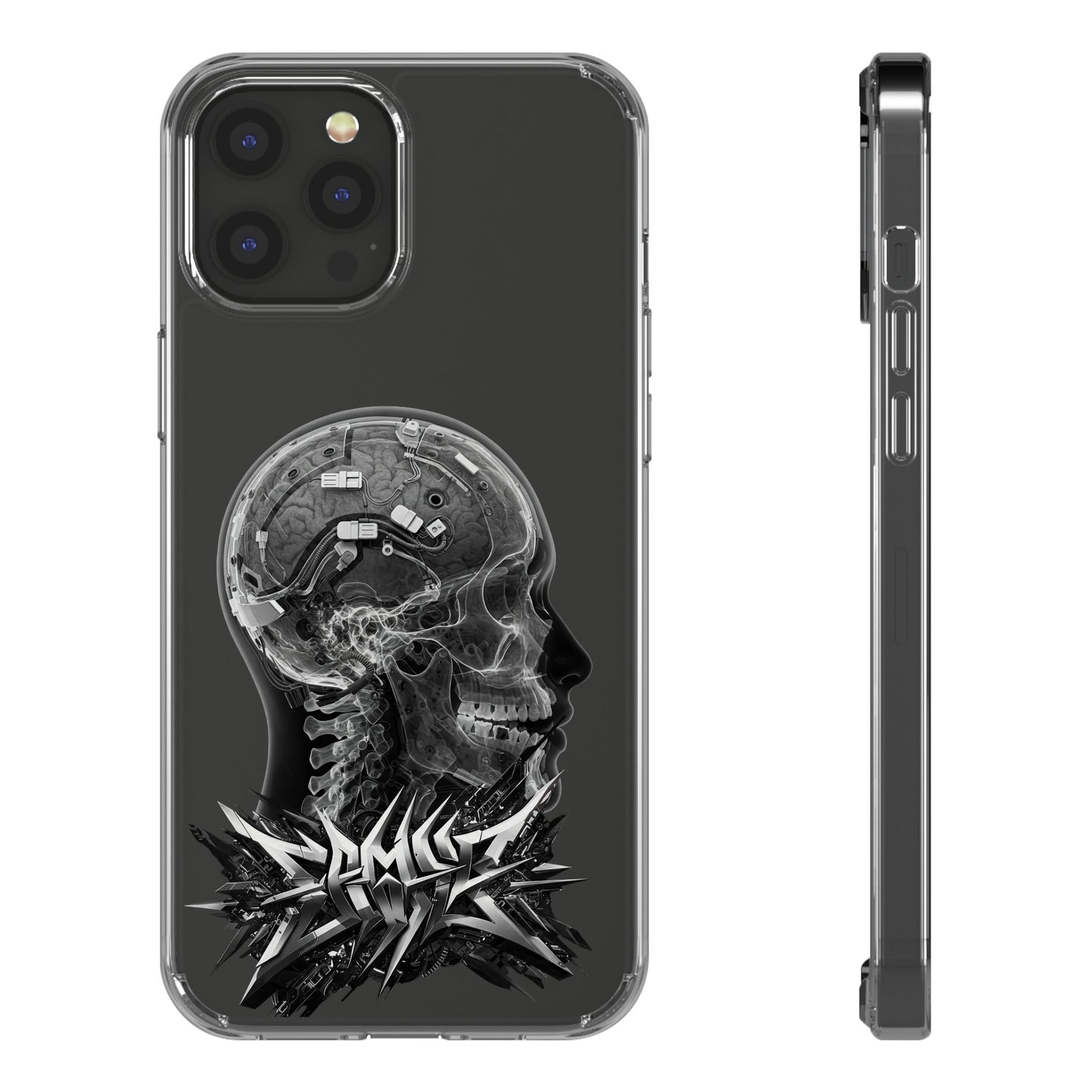 Skull Design Clear Phone Case - Unique Aesthetic for Tech Lovers