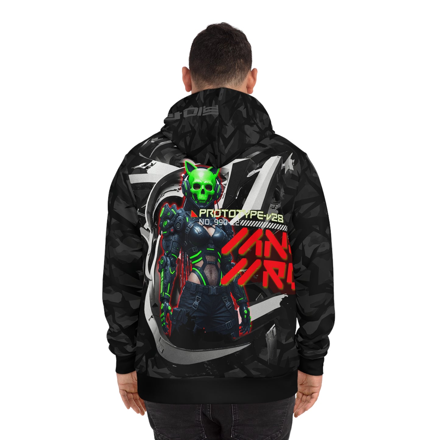 Futuristic Graphic Hoodie, Cyberpunk Style for Teens, Streetwear Fashion Gift, Unique Art Sweatshirt, Perfect for Music Festivals, [...]