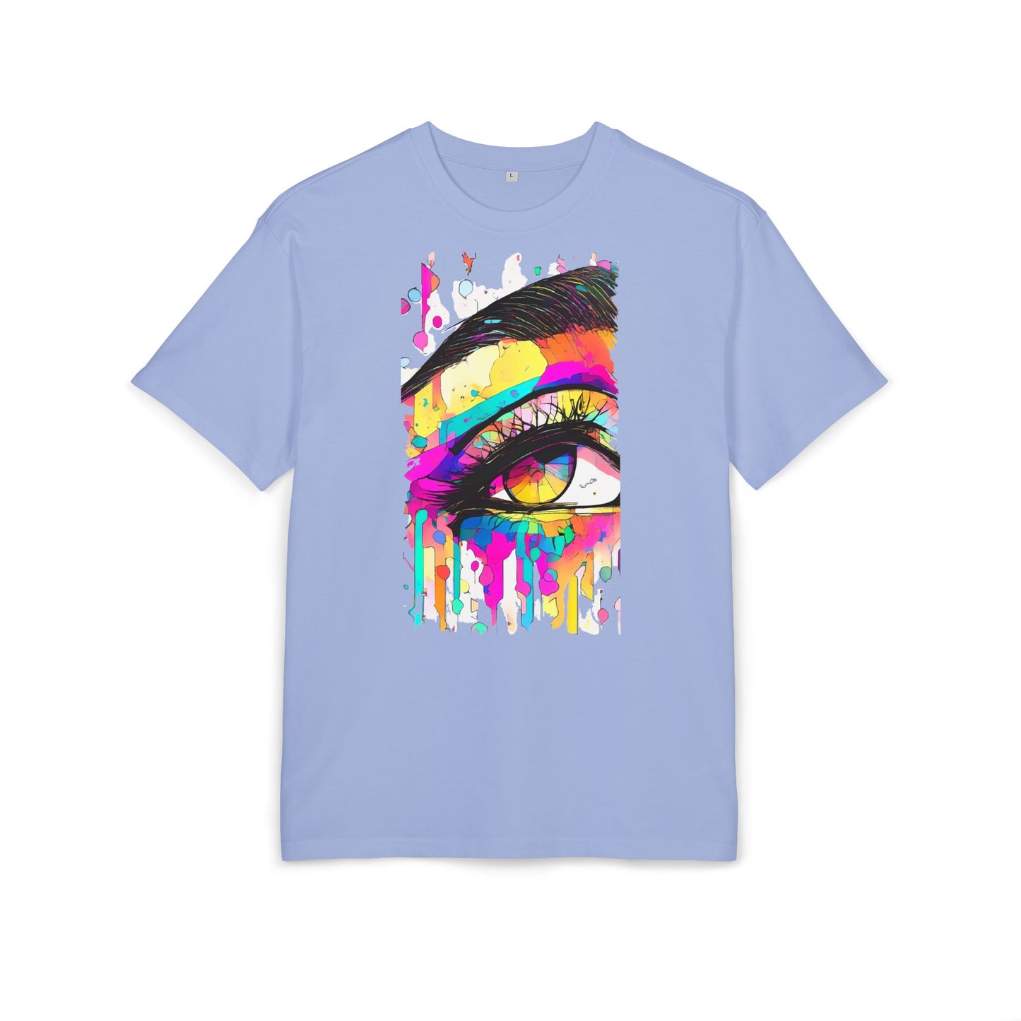 Vibrant Eye Art Oversized Tee, Unisex Heavy Tee for Creative Souls, Art Lovers Gift, Colorful Graphic Shirt, Festival Attire
