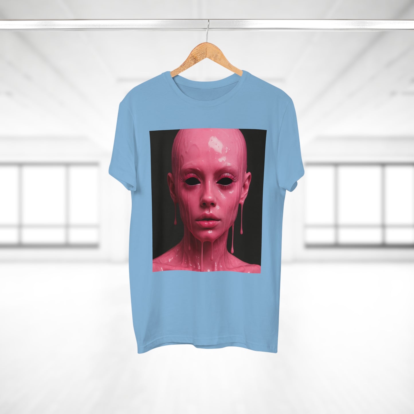 Artistic Pink Melting Face T-Shirt - Trendy Graphic Tee, Unique Gift, Statement Apparel, Festival Wear, Occasional Fashion, Street Style