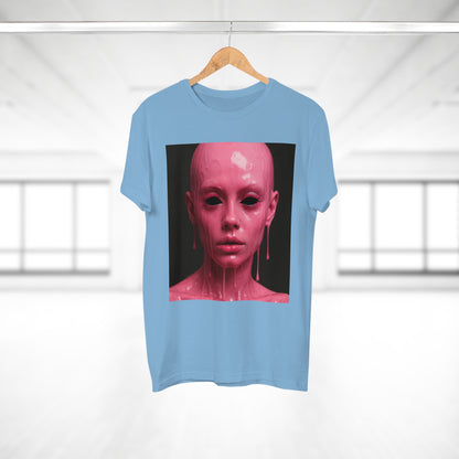 Artistic Pink Melting Face T-Shirt - Trendy Graphic Tee, Unique Gift, Statement Apparel, Festival Wear, Occasional Fashion, Street Style