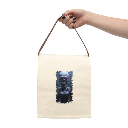 Stylish Canvas Lunch Bag, Fun Skull Design, Eco-Friendly Tote, Back to School, Lunchbox, Picnic Pouch, Gift for Halloween