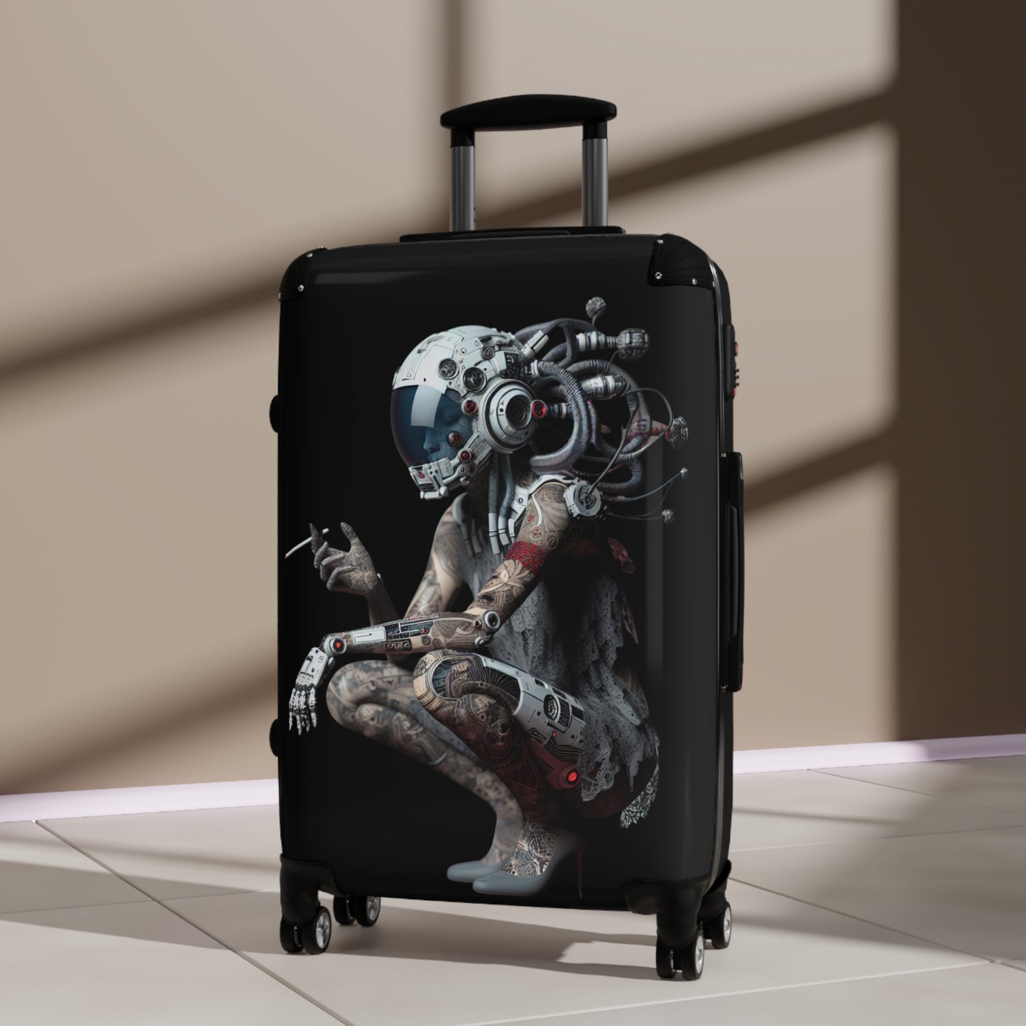 Stylish Travel Suitcase with Futuristic Design - Perfect for Adventurers