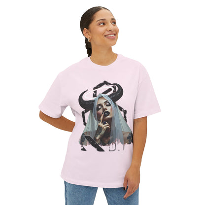 Edgy Graphic Tee, Unisex Oversized Boxy Tee, Alternative Fashion Shirt, Unique Apparel, Statement Top, Gift for Her