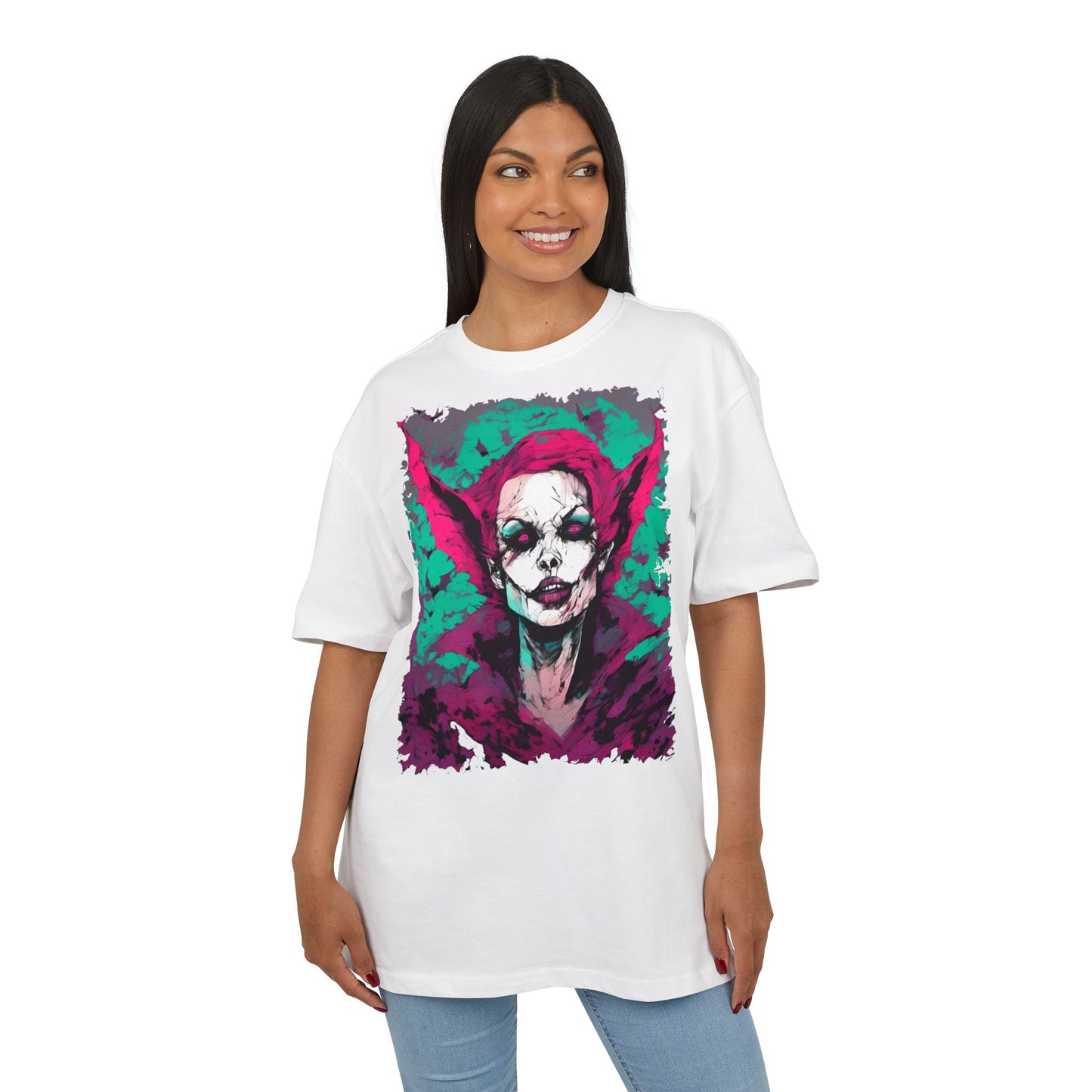 Eerie Portrait Unisex Oversized Tee | Unique Graphic Shirt for Halloween, Gift for Horror Fans, Scary Tee, Alternative Fashion