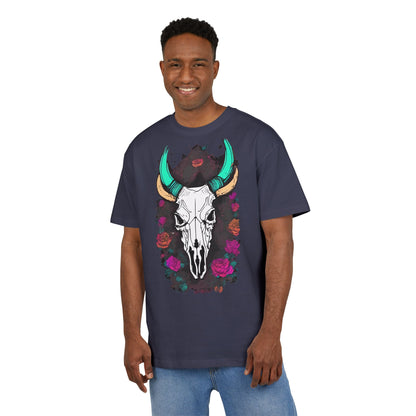 Bohemian Skull Graphic Tee, Unisex Heavy Oversize Tee, Cool Graphic T-Shirt, Festival Fashion, Casual Wear, Unique Gift Idea