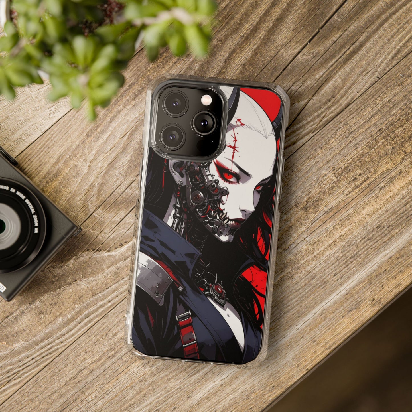 Magnetic Impact Phone Case, Anime Art Phone Cover, Goth Accessories for Her, Gift for Tech Lovers, Unique Phone Protection
