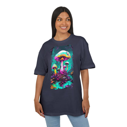 Psychedelic Mushroom Unisex Oversized Tee, Retro Graphic T-Shirt, Festival Wear, Street Style, Unique Gift for Nature Lovers