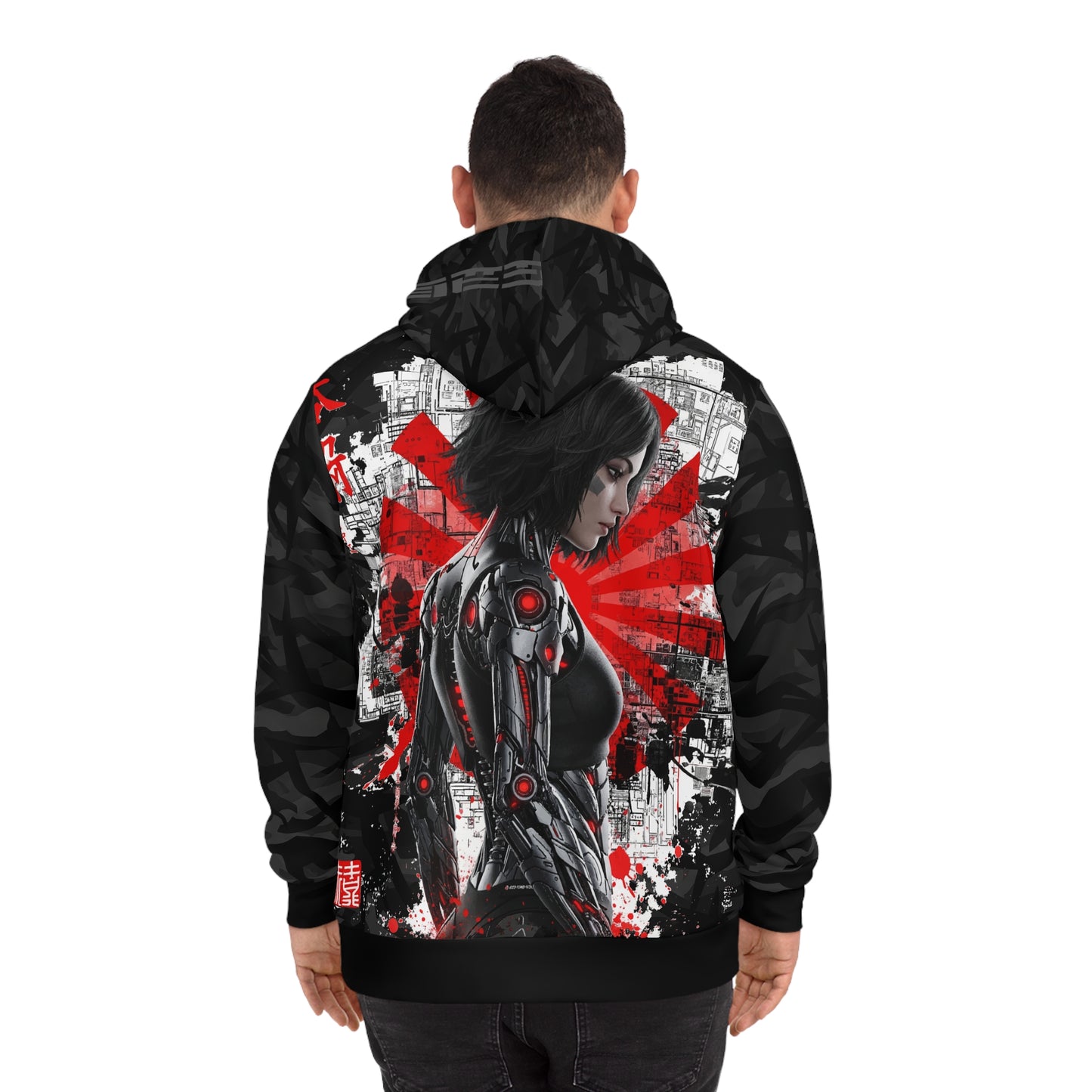 Futuristic Graphic Hoodie, Cyberpunk Fashion Pullover, Streetwear Sweatshirt, Unisex Hoodie for Tech Lovers, Aesthetic Gift for Him/Her