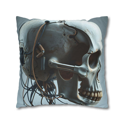 Square Pillowcase Futuristic Edge Skull Design Pillowcase