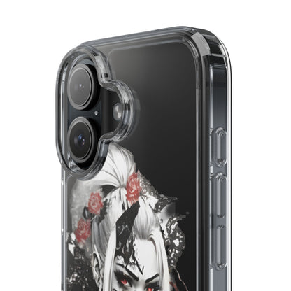 Artistic Clear Phone Case with Floral Design