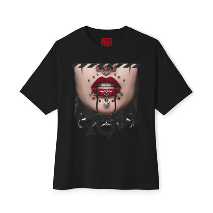 Chic Graphic Tee, Edgy Streetwear Top, Unisex Oversized T-Shirt, Artsy Casual Style, Fashion Statement Tee