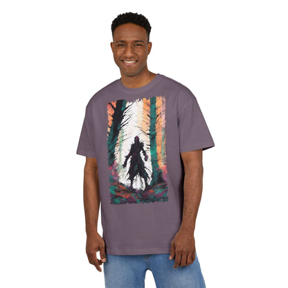 Artistic Oversized Tee - Forest Silhouette Design, Casual Unisex Fashion, Perfect for Nature Lovers, Gift for Friends, Relaxed Everyday Wear