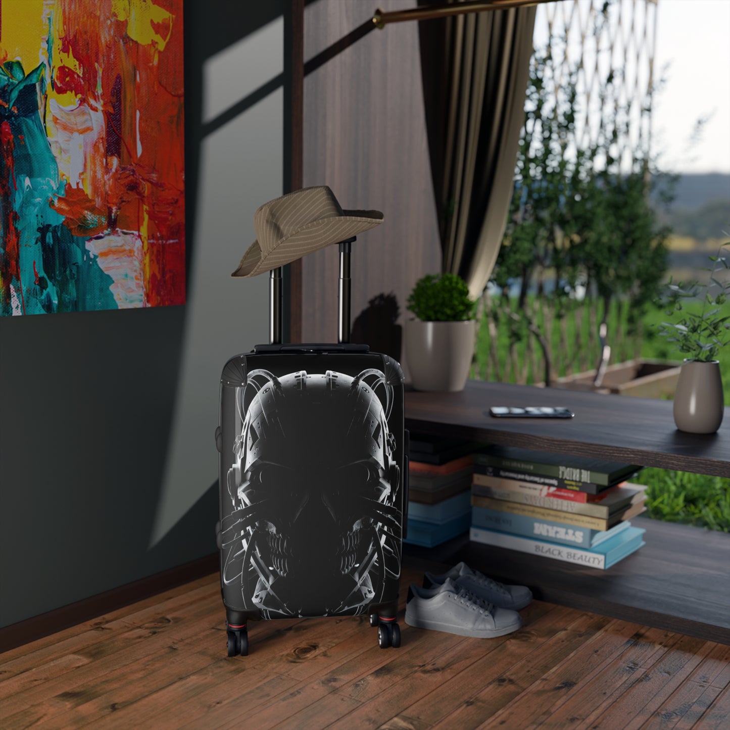 Stylish Travel Suitcase with Skull Design - Perfect for Adventurers