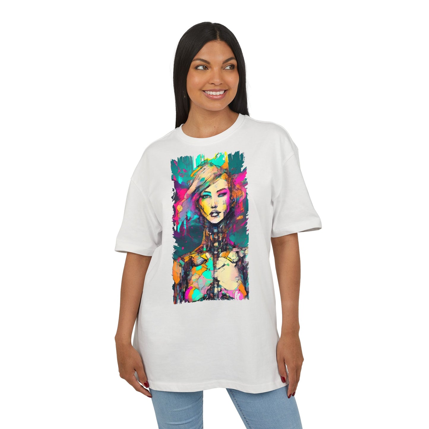Vibrant Art Oversized Tee, Unisex Colorful T-Shirt, Graphic Arts Apparel, Casual Streetwear Gift, Unique Fashion Statement